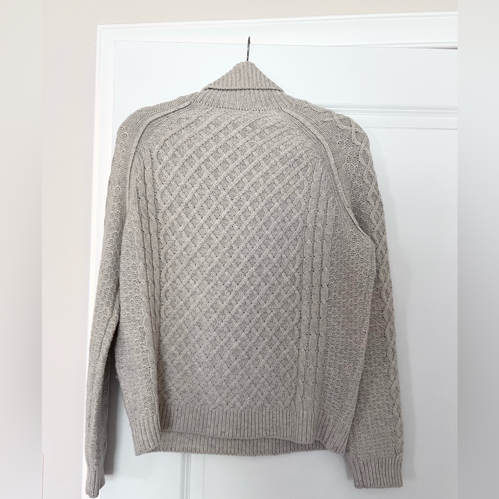 Vince Women's 50/50 Wool and Yak Cable Knit Turtleneck Sweater - Oatmeal, Small - Picture 6 of 7